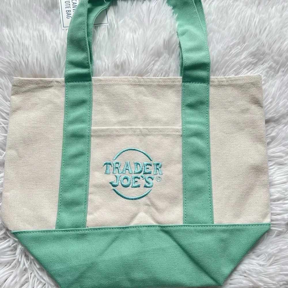 Trader Joe’s Mini Canvas Tote Bags Pastel Collection - Picture 5 of 5